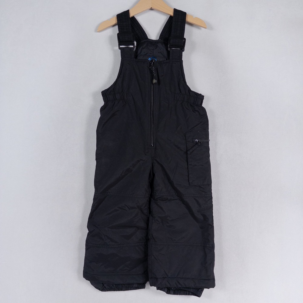 Rawik Snow Bibs Toddler 3T Black Insulated Winter Overalls Cargo Pocket Ski Sled